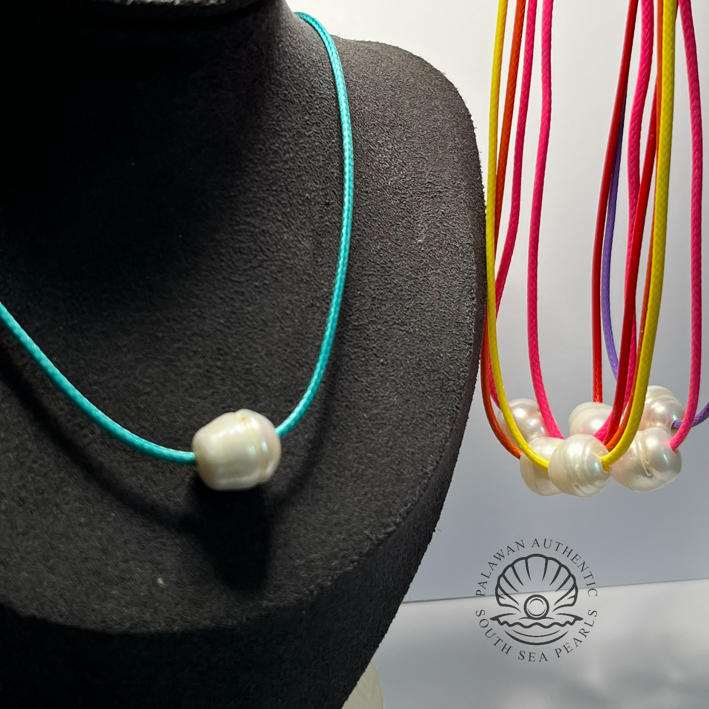 Palawan Authentic Floating Freshwater Pearl in Synthetic Leather Settings Buy 1 take 1