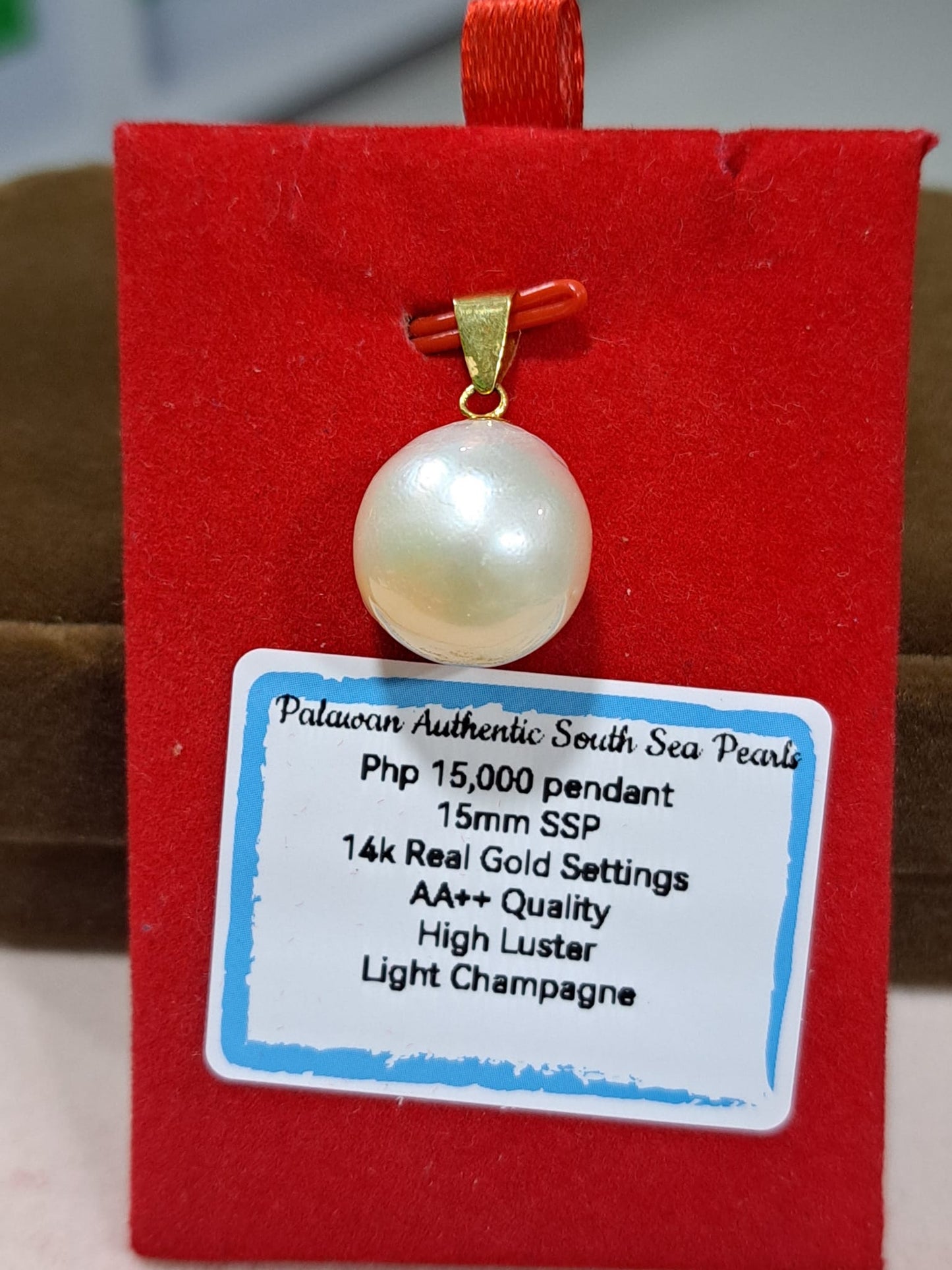 15mm Light Champagne South Sea Pearls Pendant