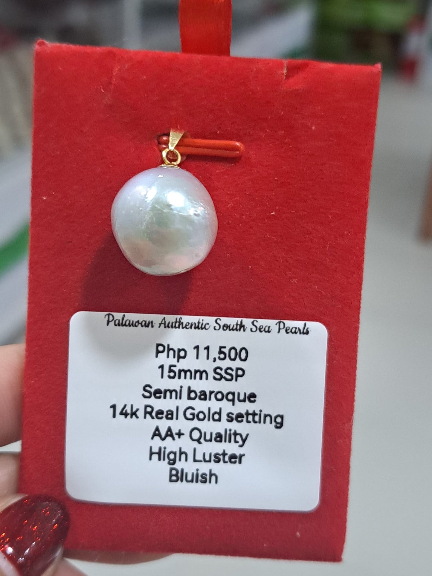 15mm Bluish South Sea Pearls Pendant