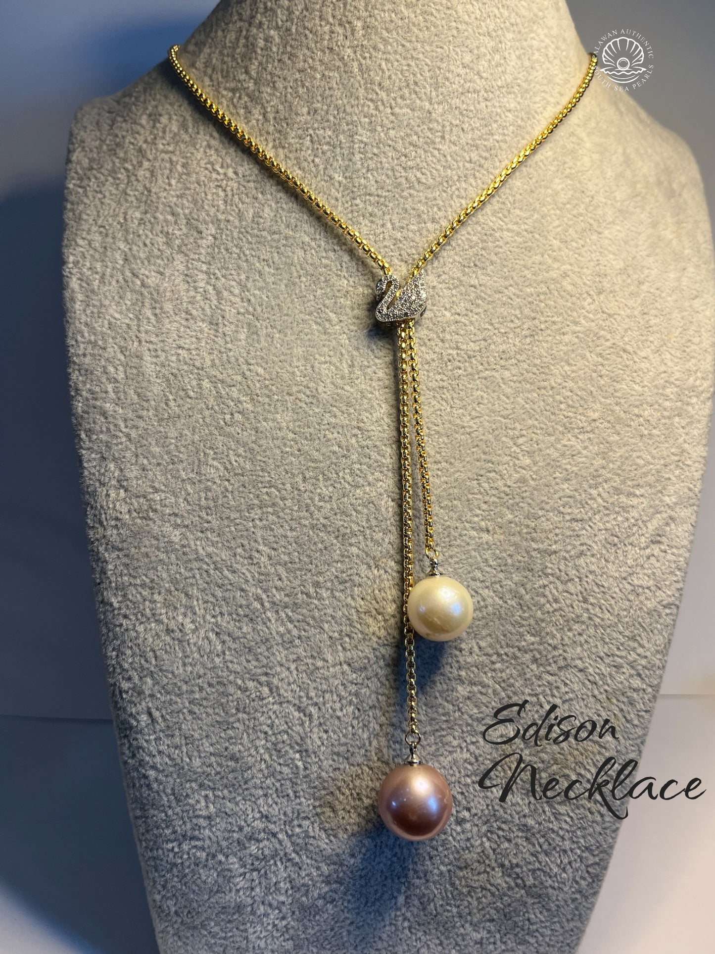 New Arrival! Palawan Authentic Edison Freshwater Pearl in 5 Micron Plated Chain
