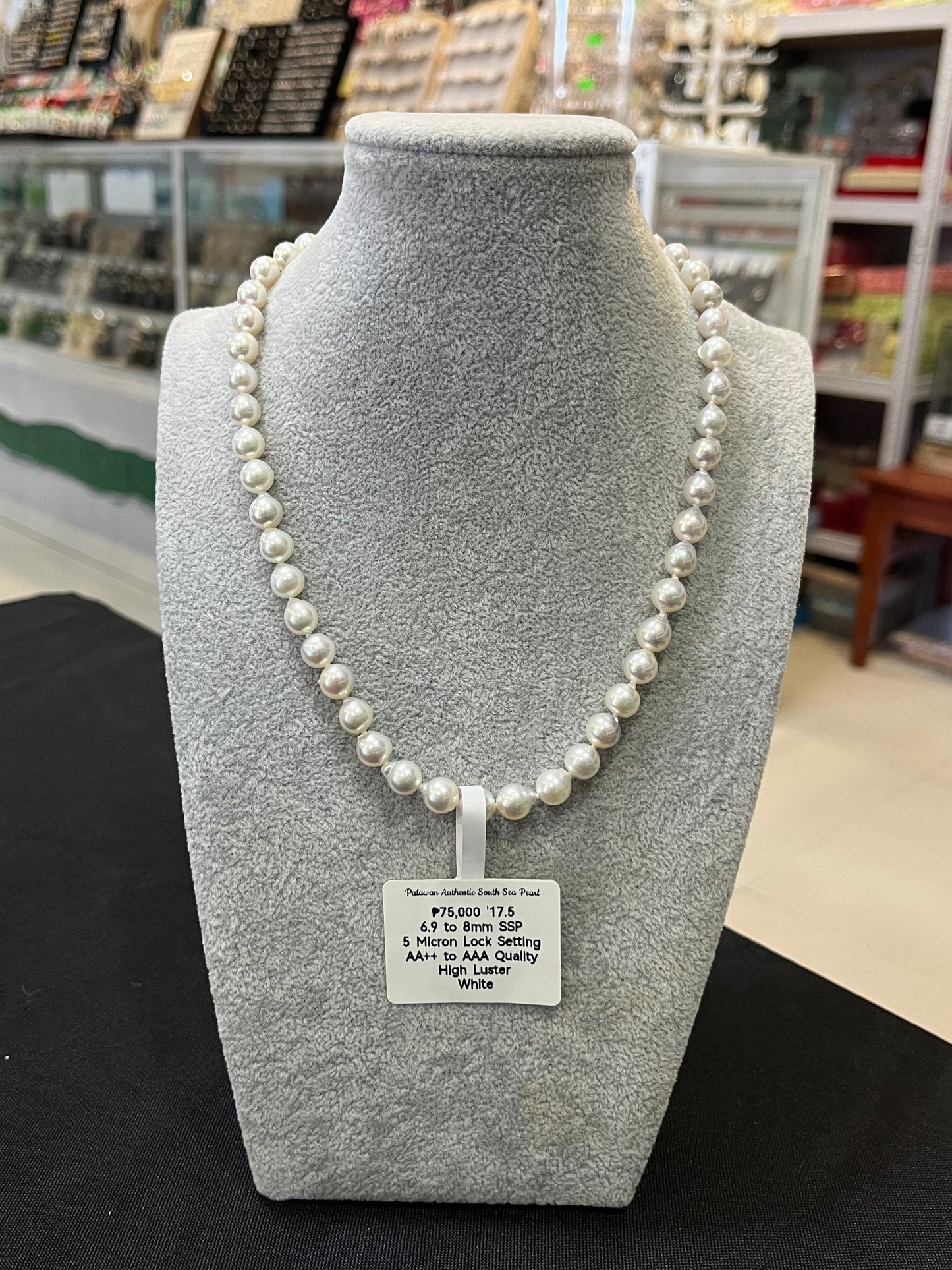 New Arrival! 6.9mm to 8mm Authentic White South Sea Pearls Choker Necklaces