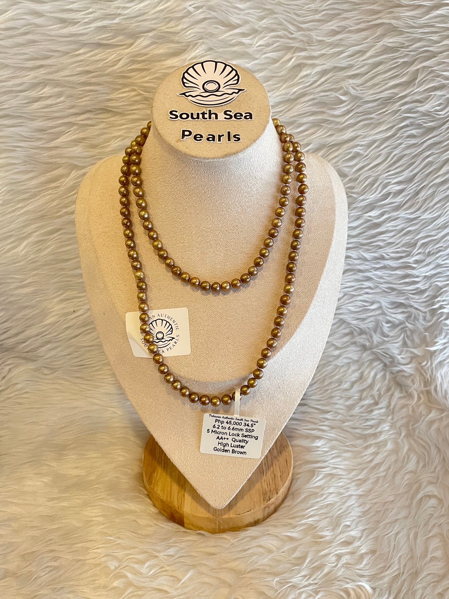 Authentic Golden Brown Color South Sea Pearls Choker Necklace