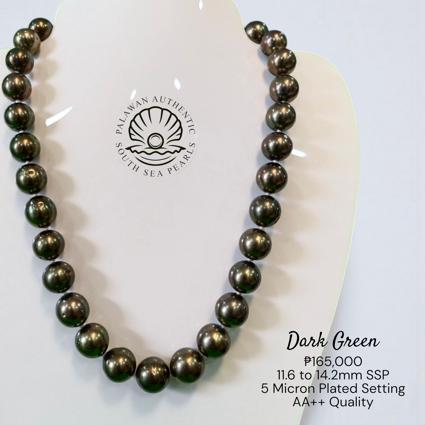 Palawan 11.6 to 14.2mm Authentic White South Sea Pearl Choker in 5 Lock Setting.
