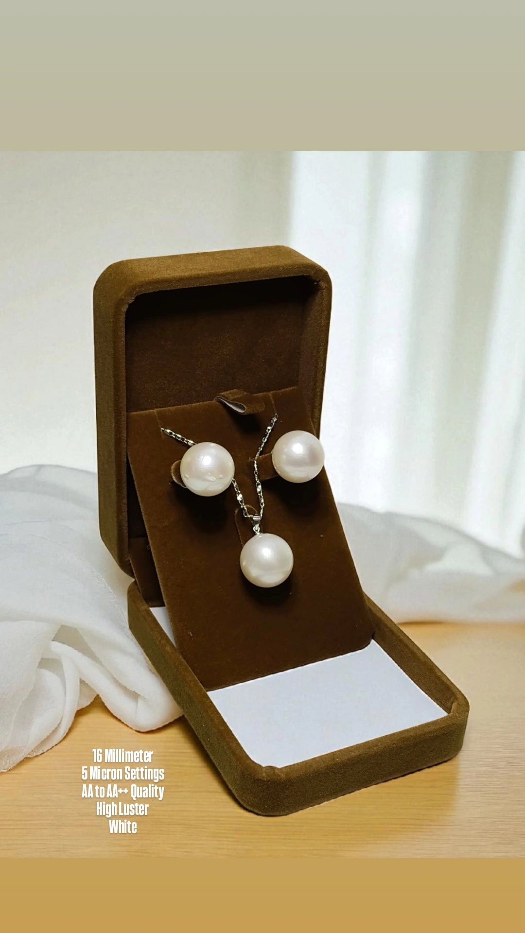 New Arrival! 16mm Authentic White South Sea Pearl In 5 Micron Settings