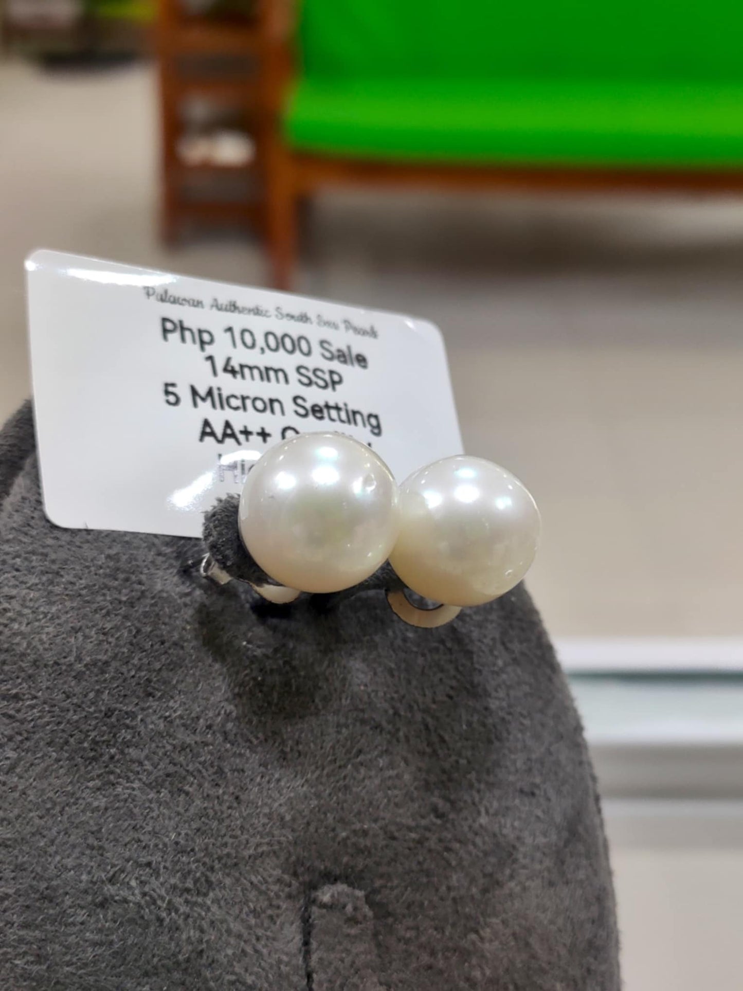 14mm Authentic White South Sea Pearls in 5 Micron Plated