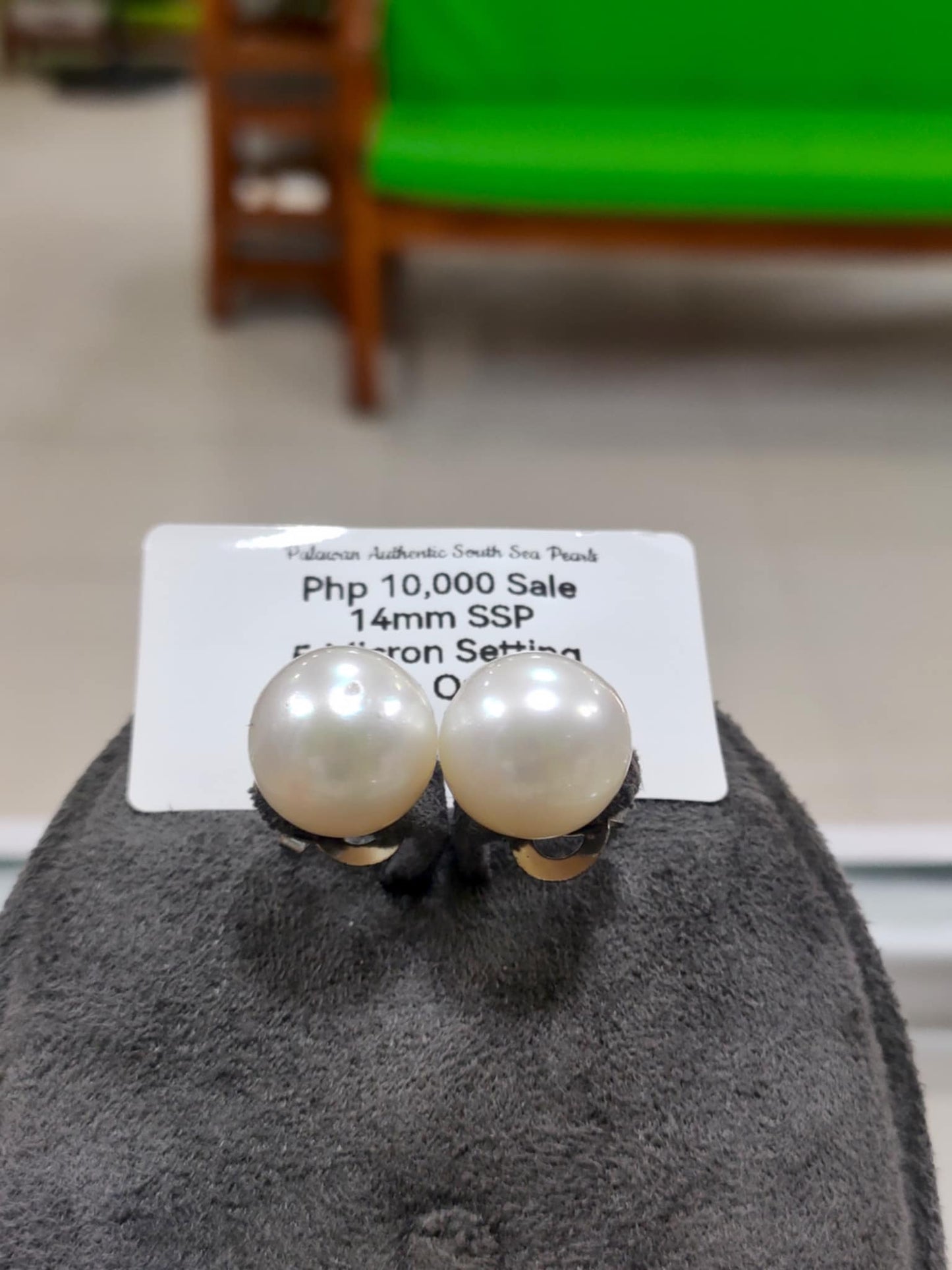 14mm Authentic White South Sea Pearls in 5 Micron Plated