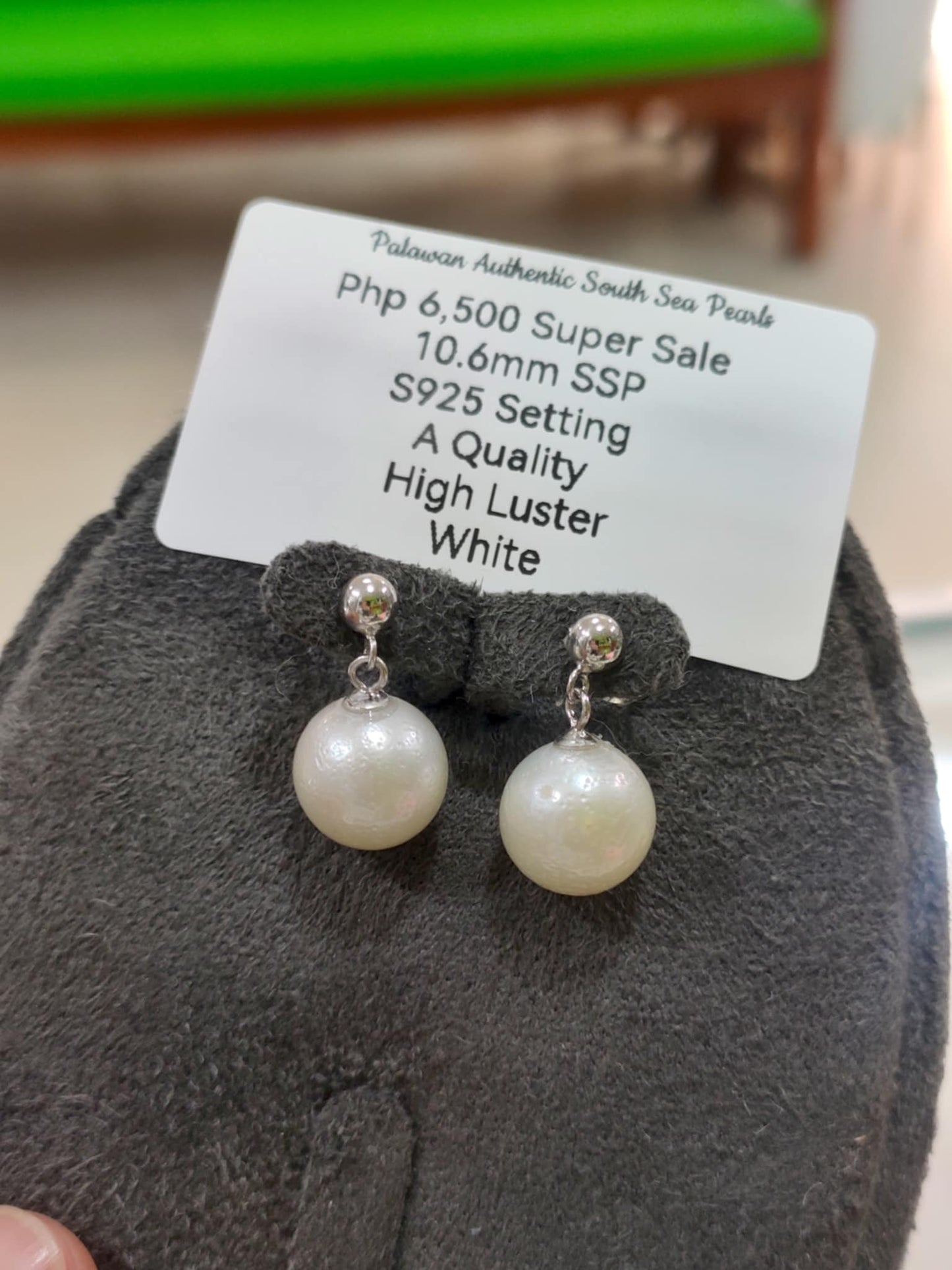10.6mm Authentic White South Sea Pearls in S925 Settings