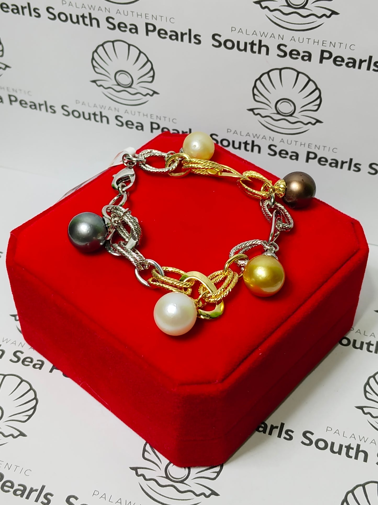 New Arrival! 10.8mm to 12.9mm Authentic Multi-Color South Sea Pearls Bracelets