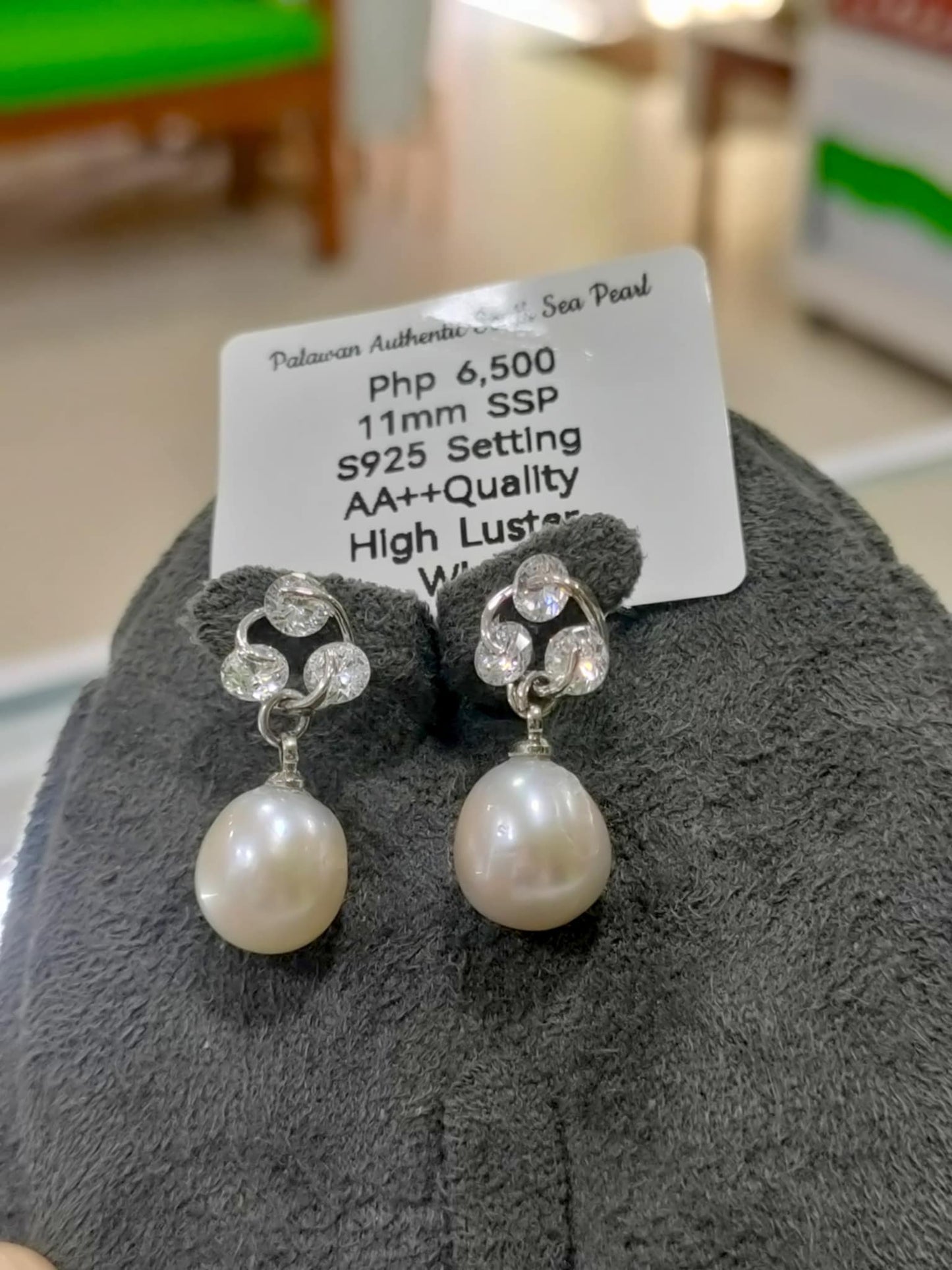 11mm Authentic White South Sea Pearls in S925 Settings