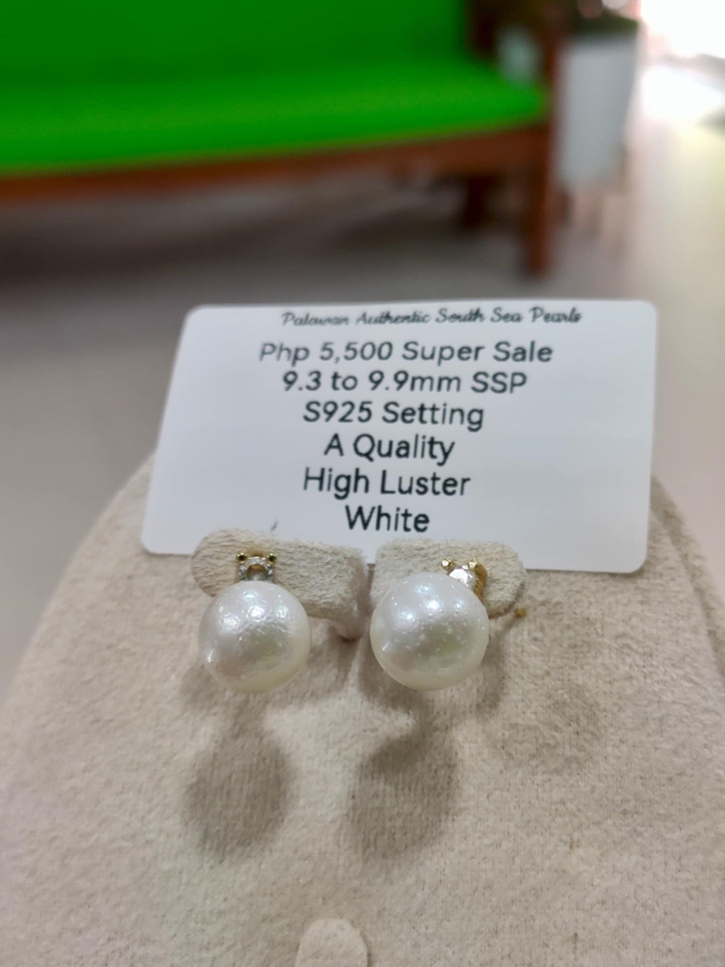 9.3mm to 9.9mm Authentic White South Sea Pearls in S925 Settings