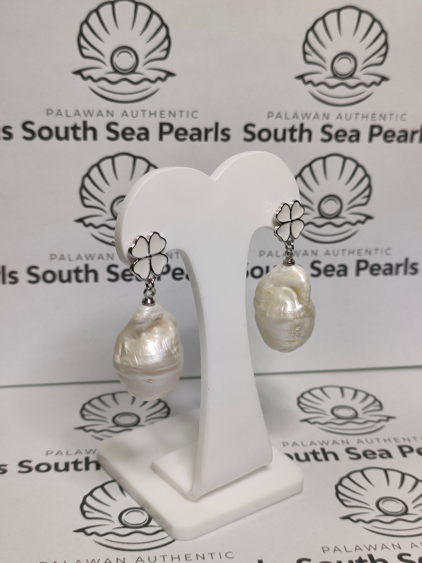 Authentic Fresh Water Pearl Baroque Earrings in 5 Micron Settings