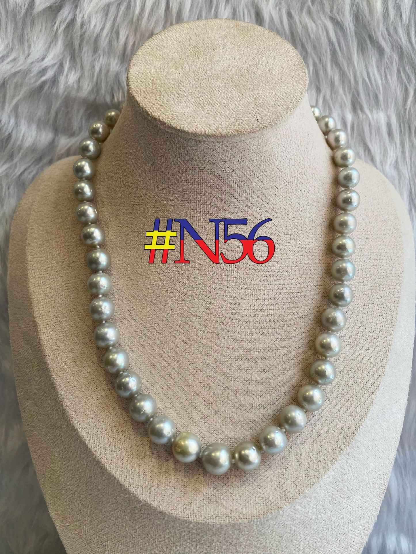 Authentic Silver Color South Sea Pearls Choker Necklace