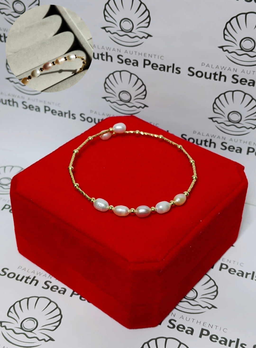 Authentic Fresh Water Pearl Bangle in 5 Micron Setting