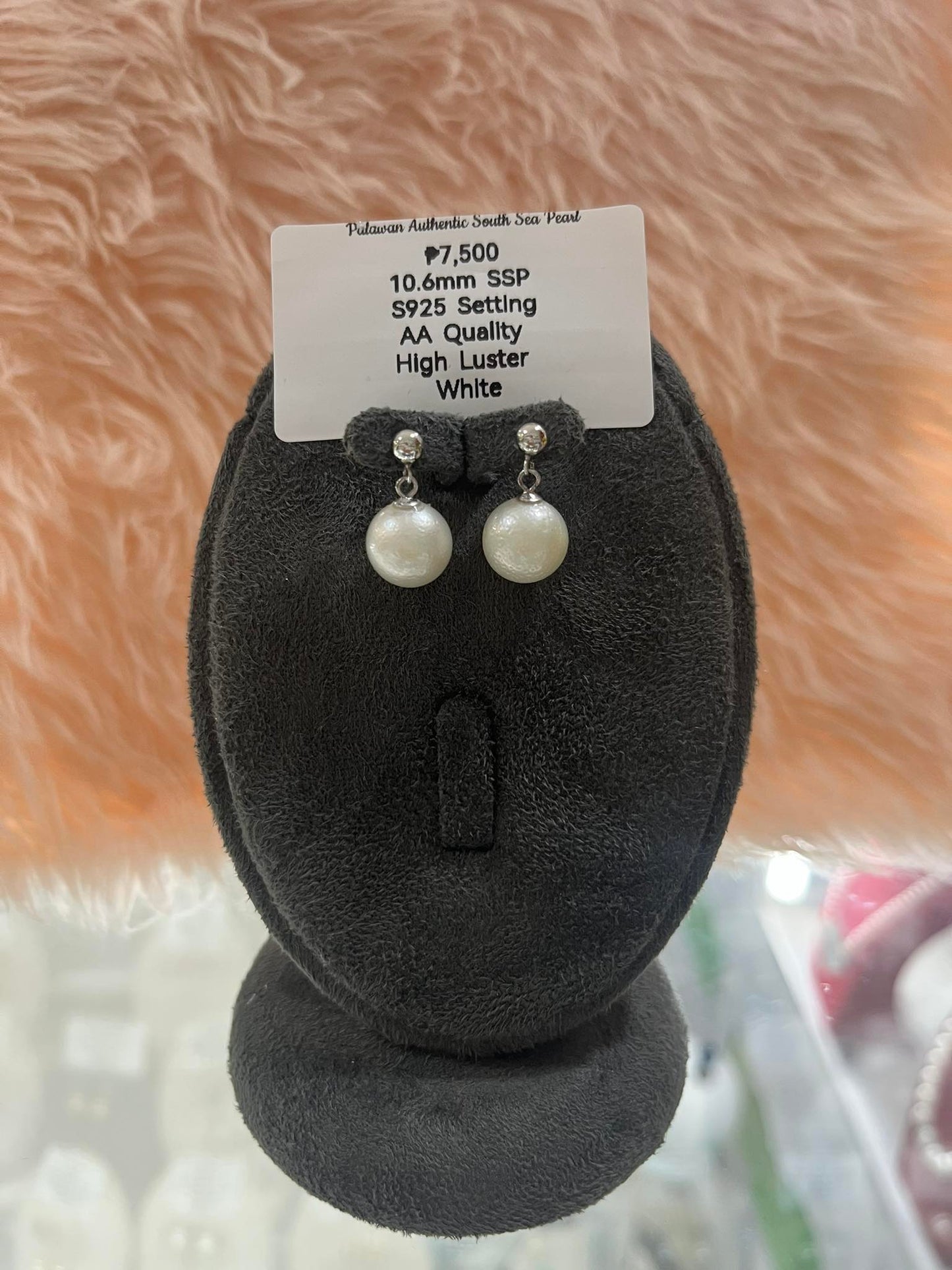 10.6mm Authentic White South Sea Pearls in Set S925 Settings