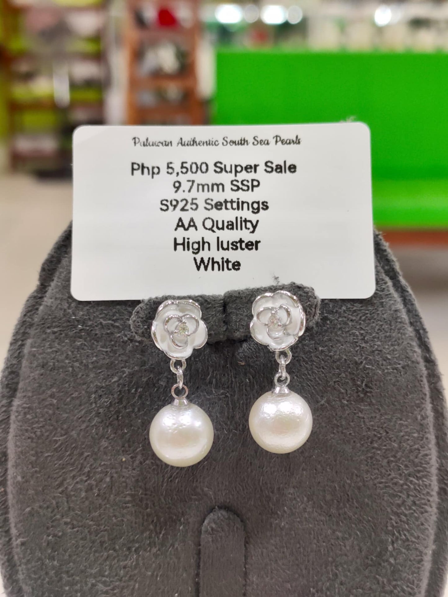 9.7mm Authentic White South Sea Pearls in S925 Settings