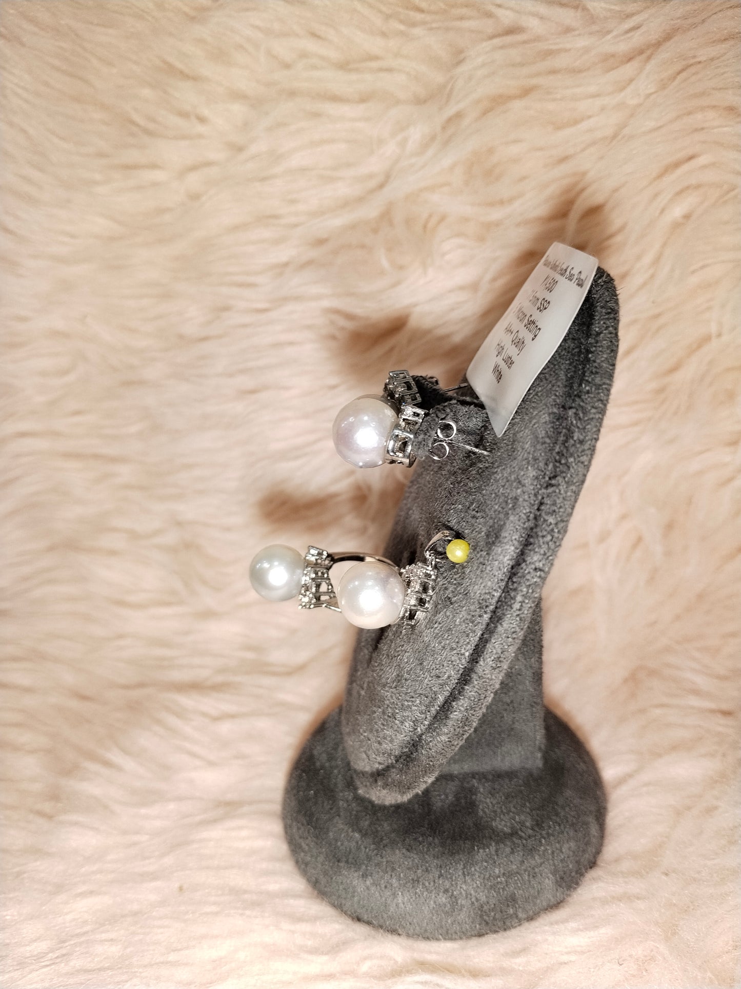 11.5mm Authentic White South Sea Pearl Set in 5 Micron Settings