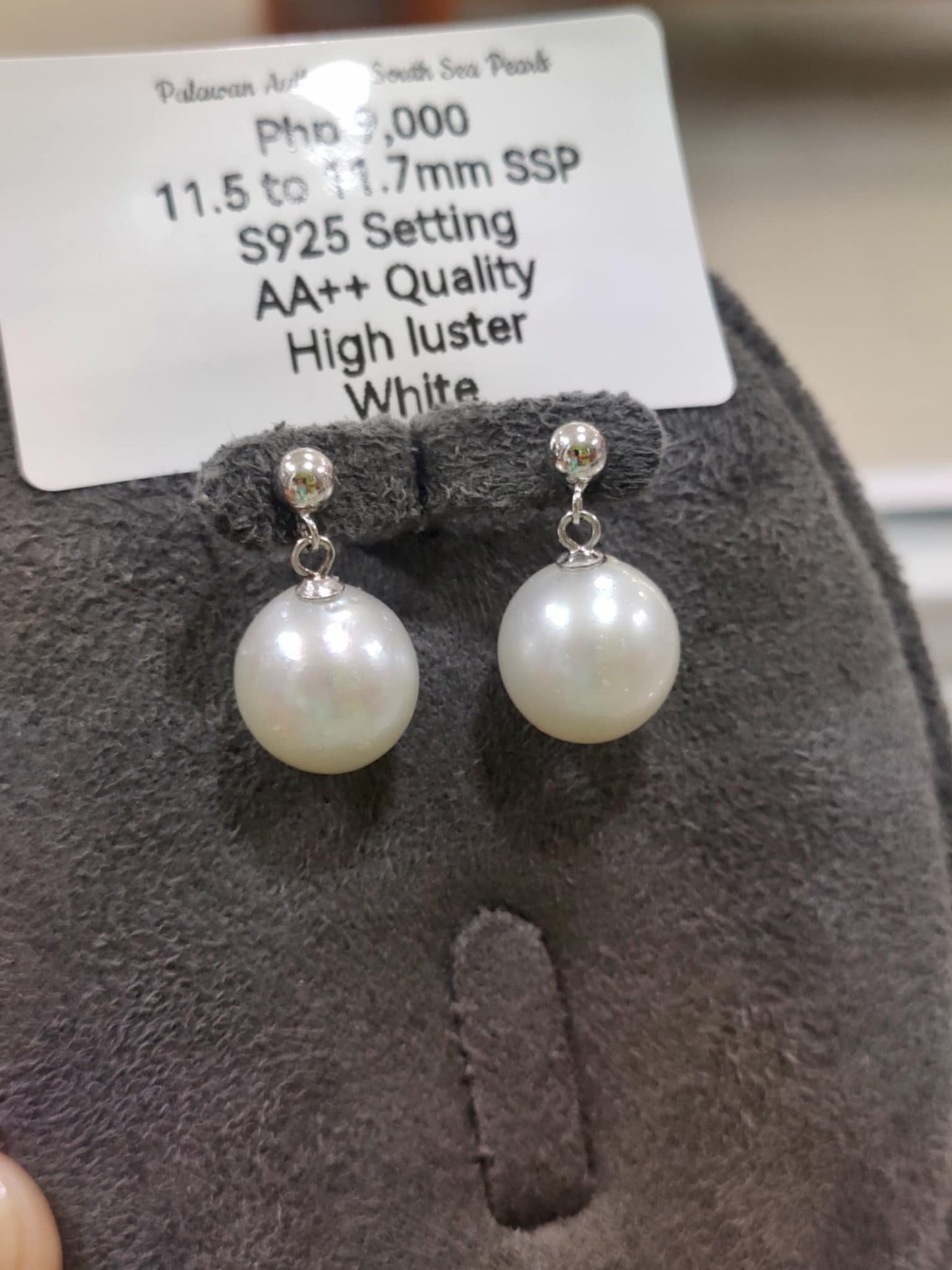 11.5mm to 11.7mm Authentic White South Sea Pearls in S925 Settings