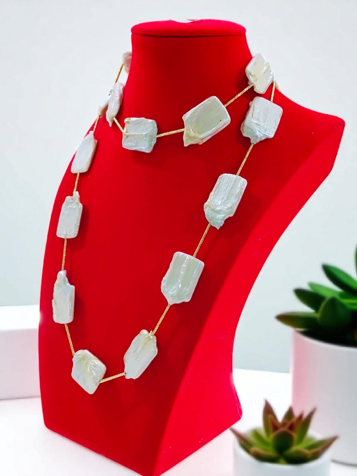 Keshi Pearl Long Necklace