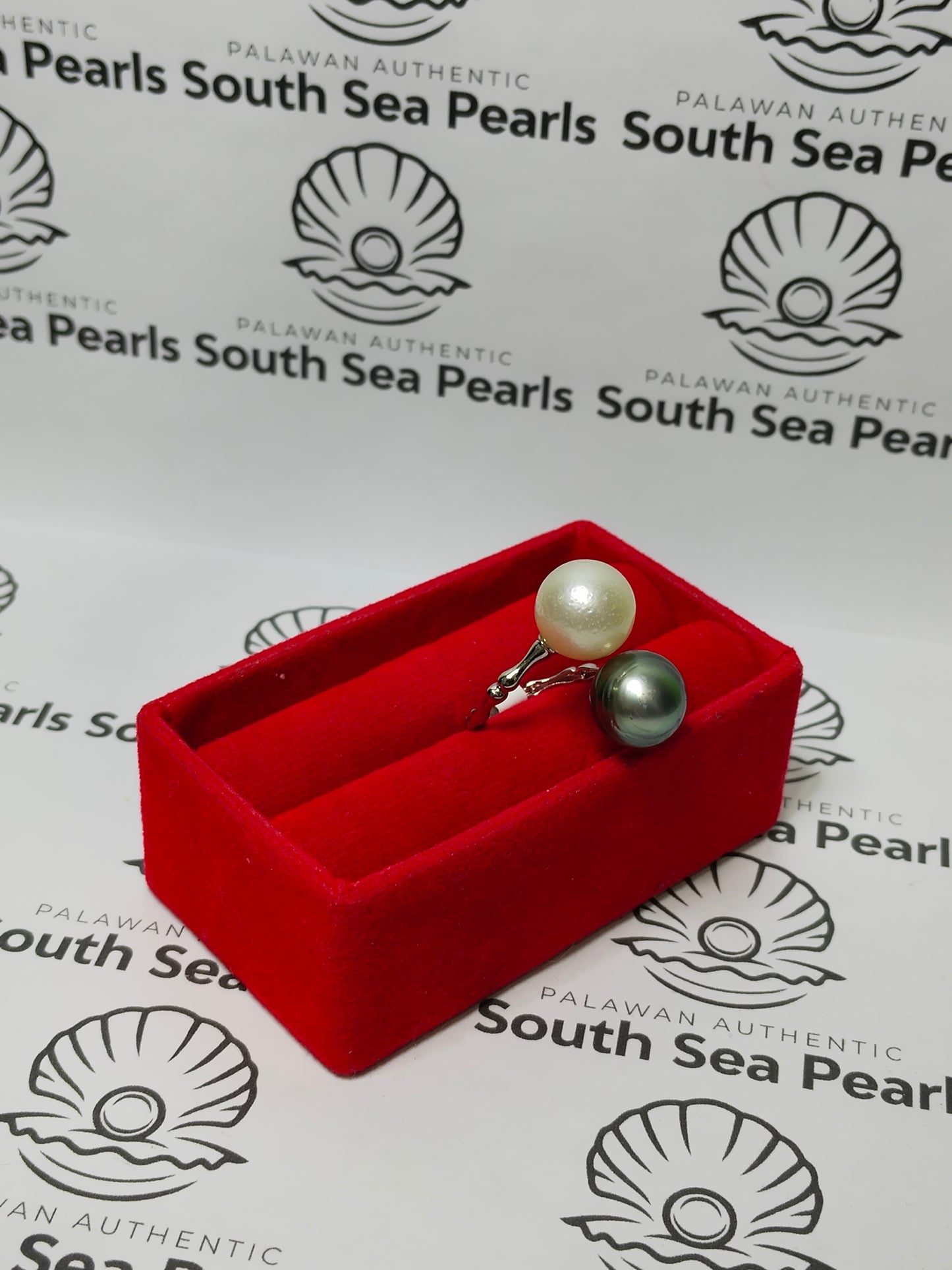 New Arrival! 11.2mm to 11.4mm Authentic South Sea Pearls Ring in 5 Micron Plated Settings