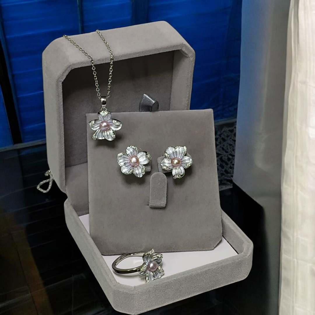 Authentic Fresh Water Pearl Sets in 5 Micron Setting