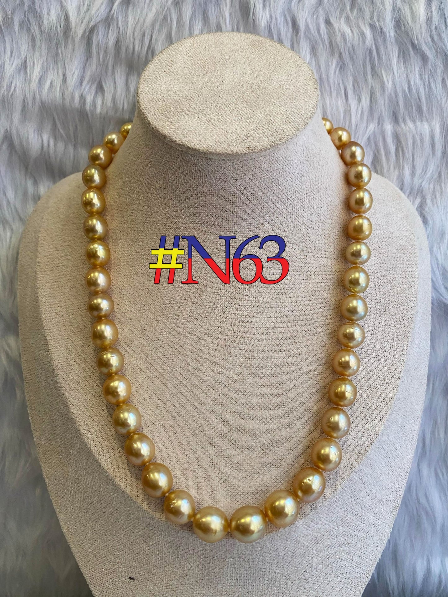 Authentic Golden Color South Sea Pearls Choker Necklace