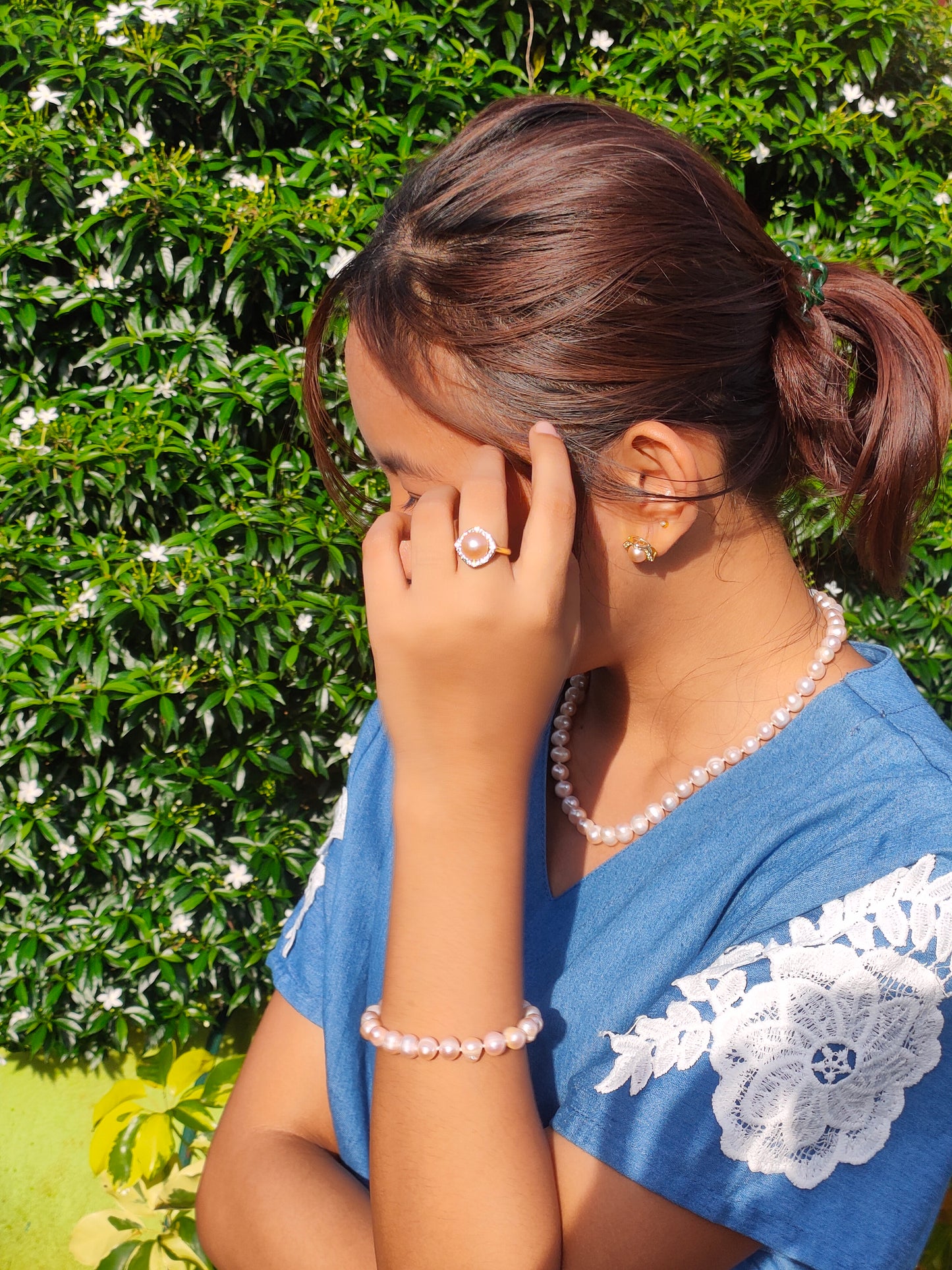 Authentic Fresh Water Pearl Sets in 5 Micron Plated Settings