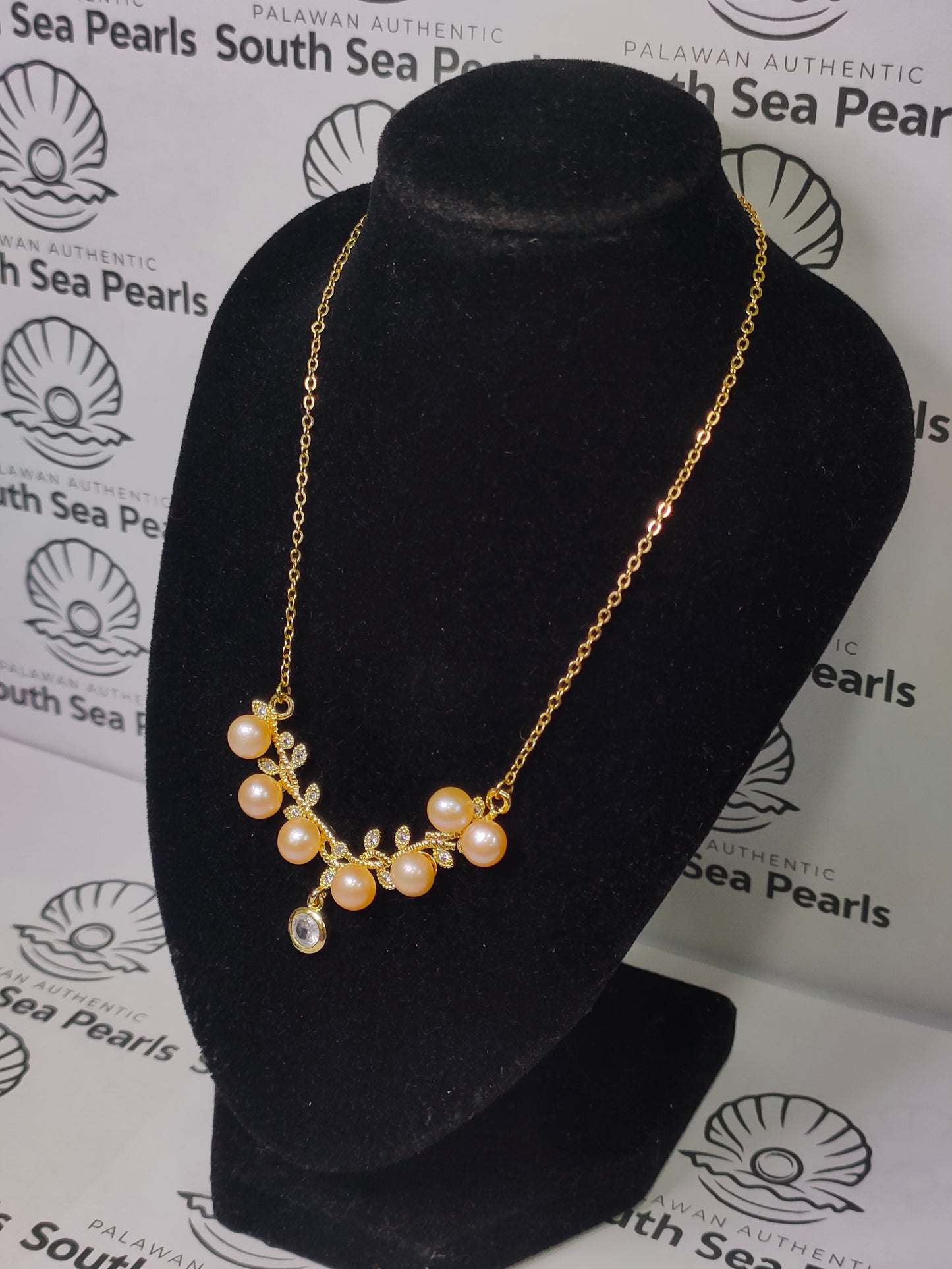 Authentic Freshwater Pearl Necklace in Plated Settings