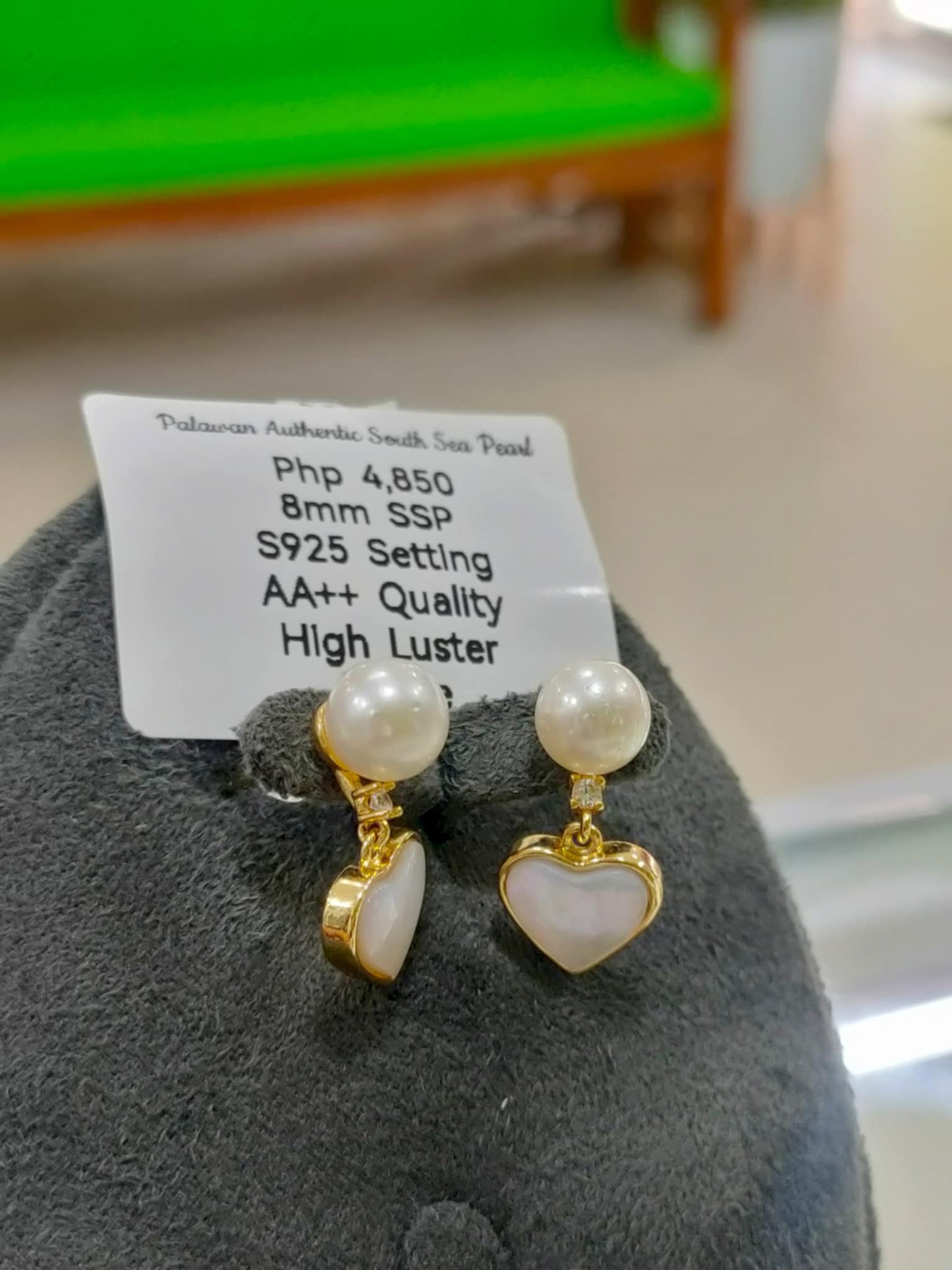 8mm Authentic White South Sea Pearls in S925 Settings