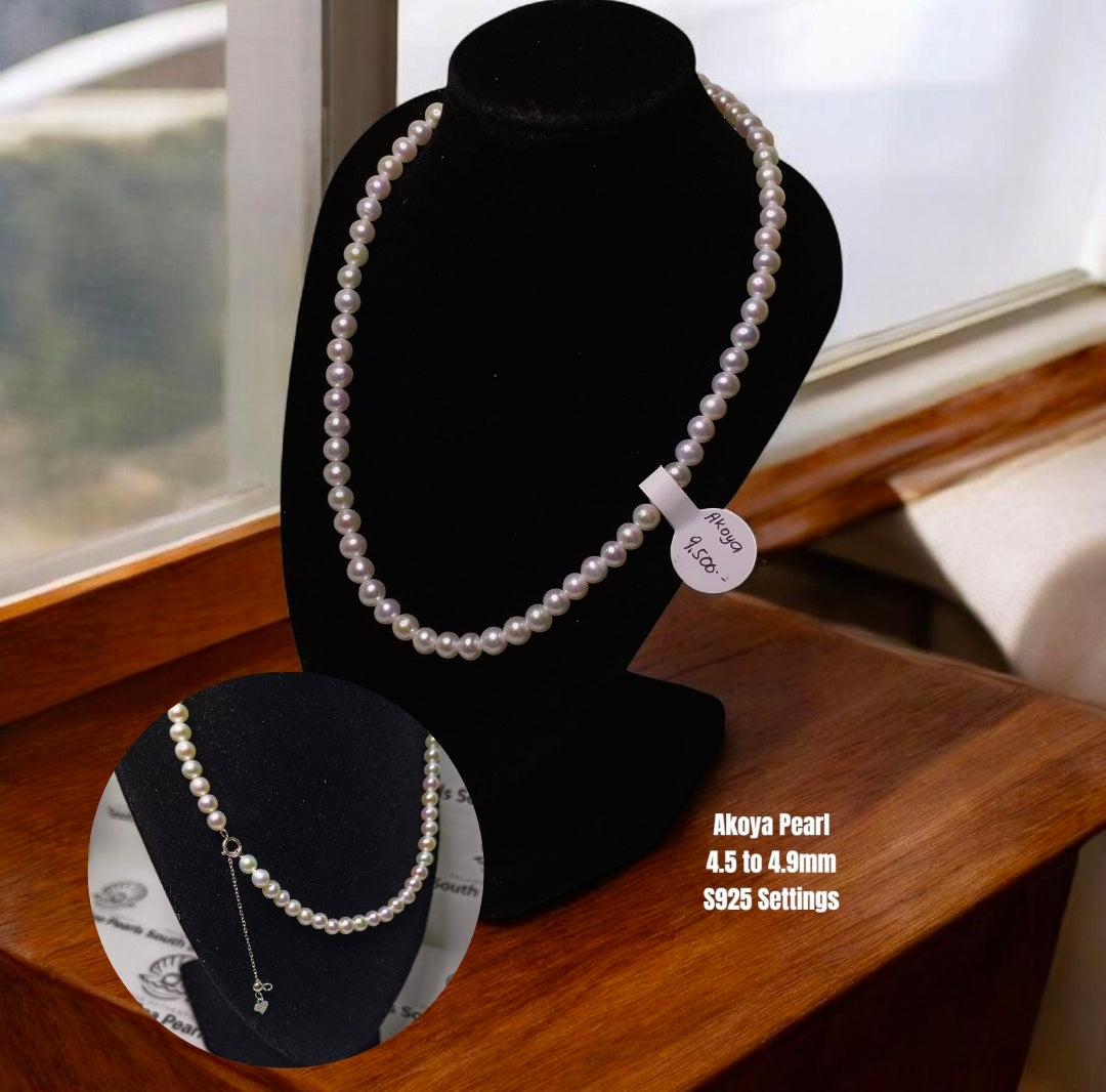 New Arrival! 4.5mm to 4.9mm Akoya Pearl in S925 Settings