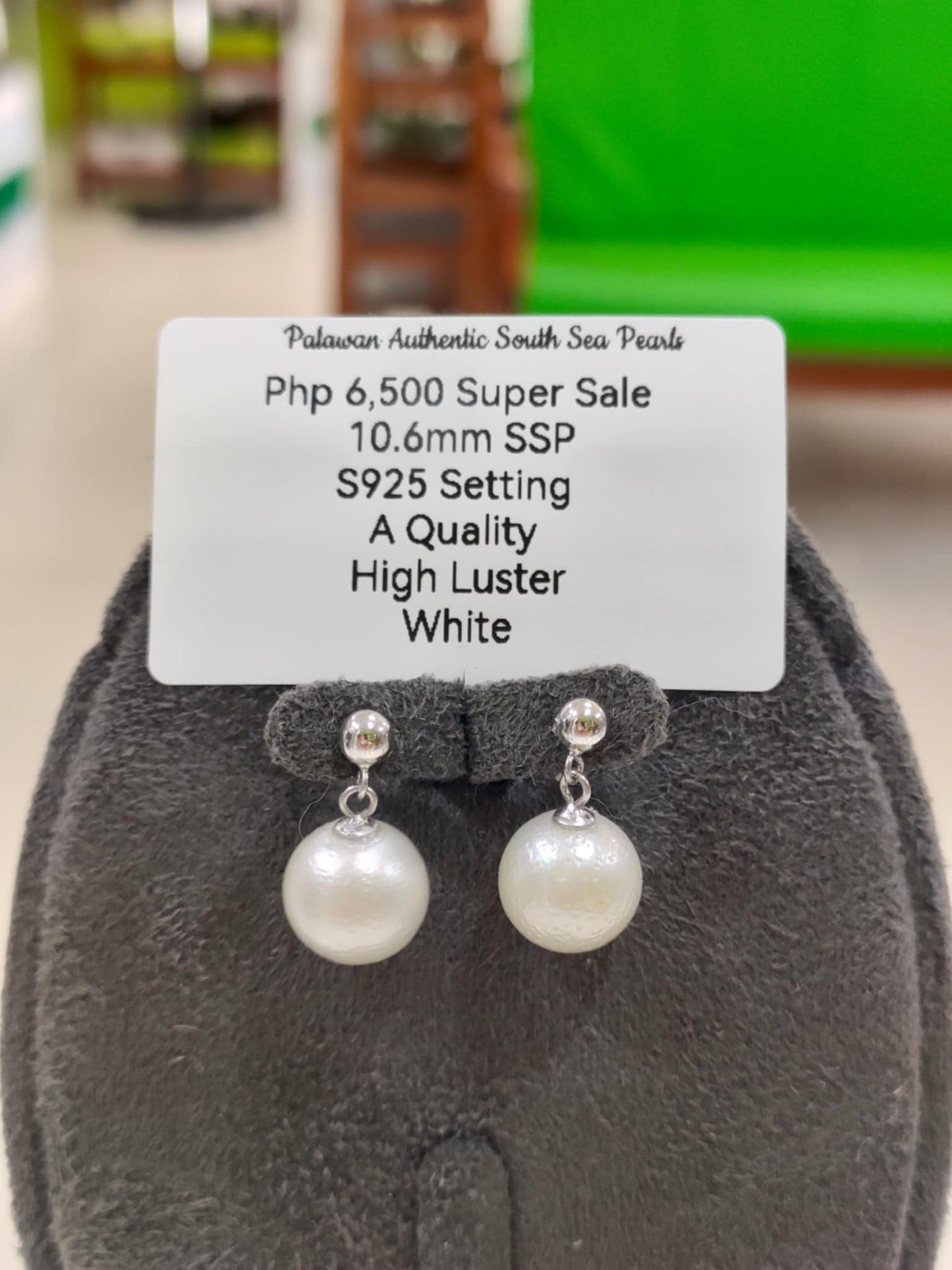 10.6mm Authentic White South Sea Pearls in S925 Settings