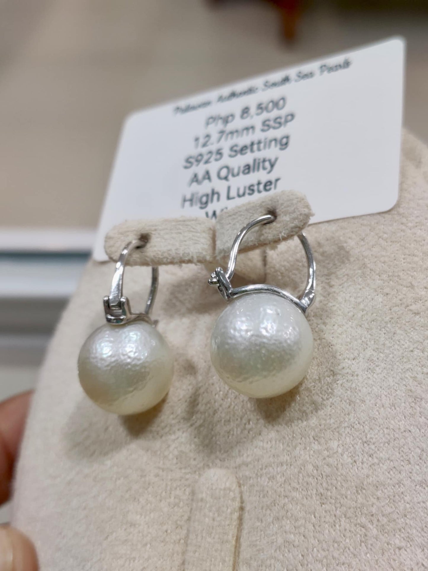 12.7mm Authentic White South Sea Pearls in S925 Settings