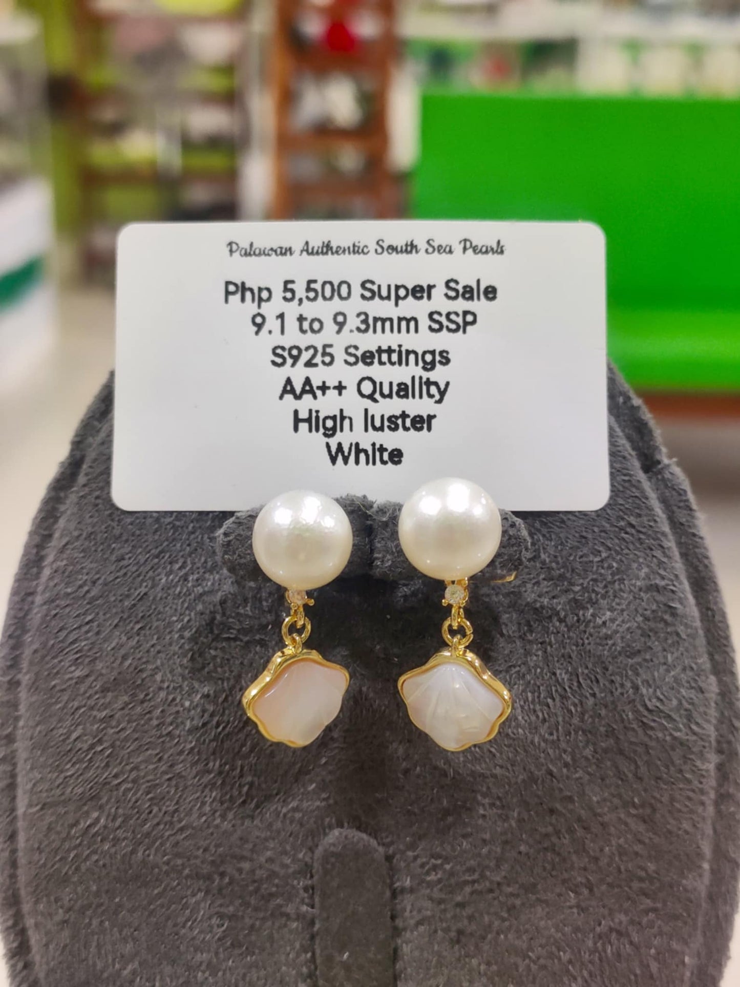 9.1mm to 9.3mm Authentic White South Sea Pearls in S925 Settings