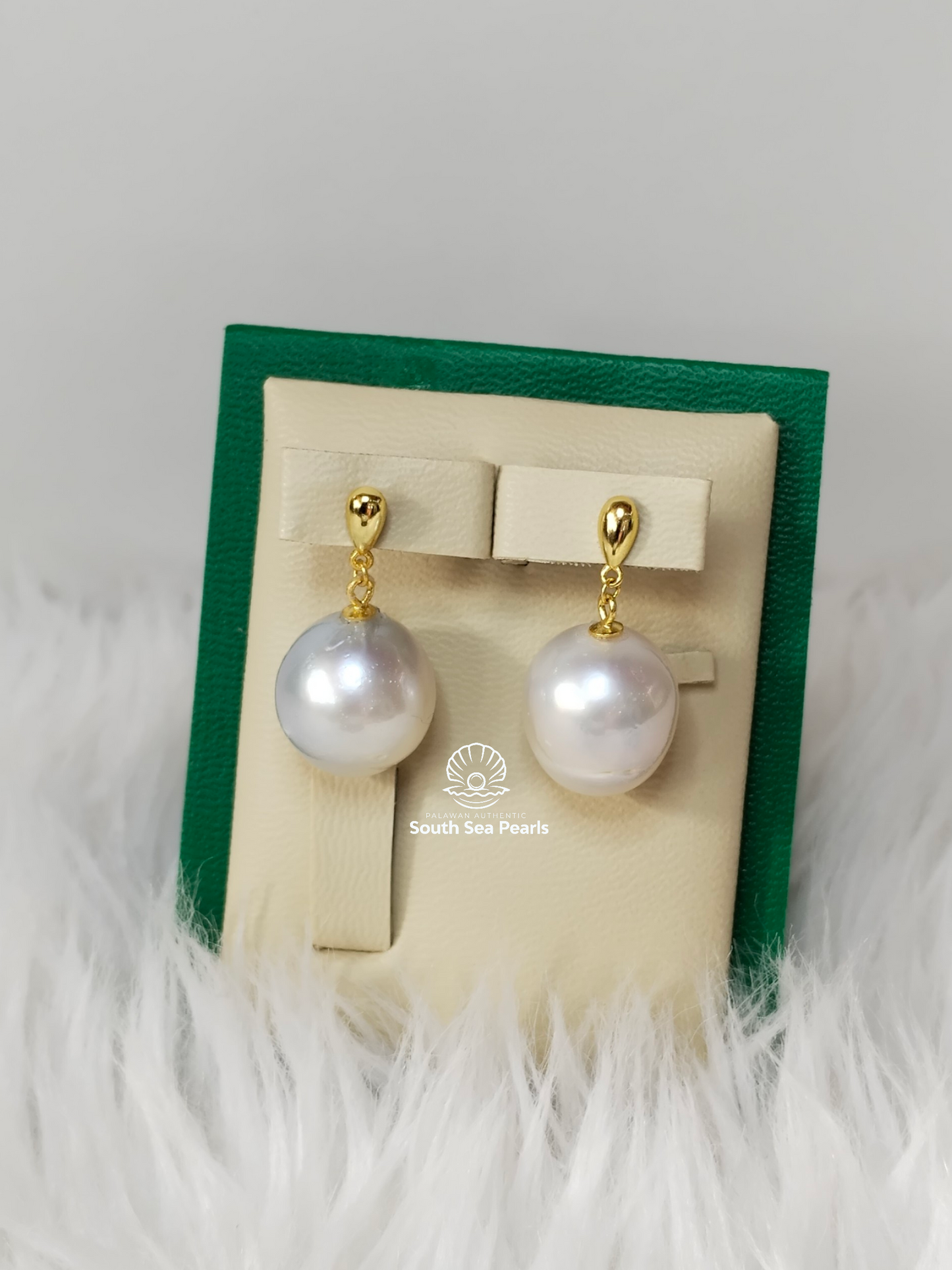14.5mm Palawan Authentic Silver White South Sea Pearl Set in S925 Settings