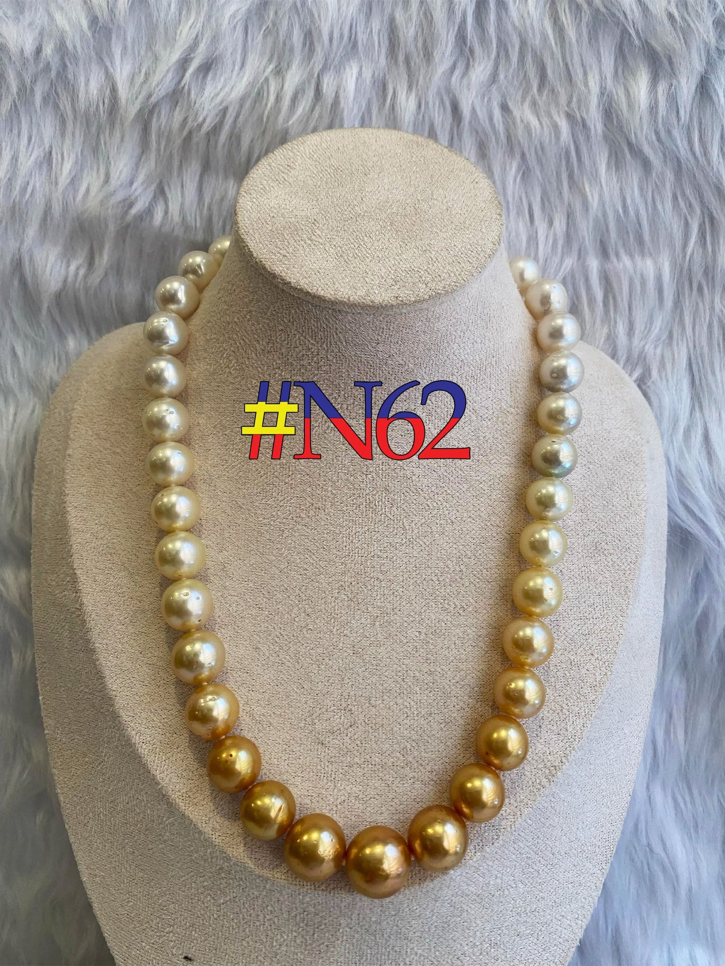 Authentic Golden and White Color South Sea Pearls Choker Necklace