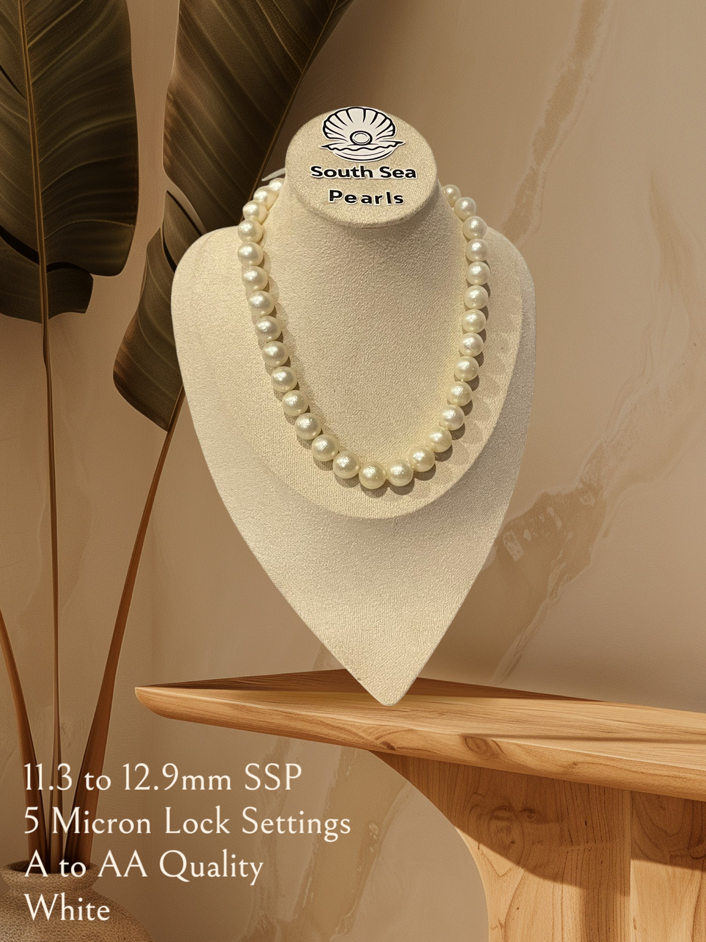 New Arrival! 11.3 to 12.9mm Authentic White South Sea Pearl Chocker in 5 Micron Setting