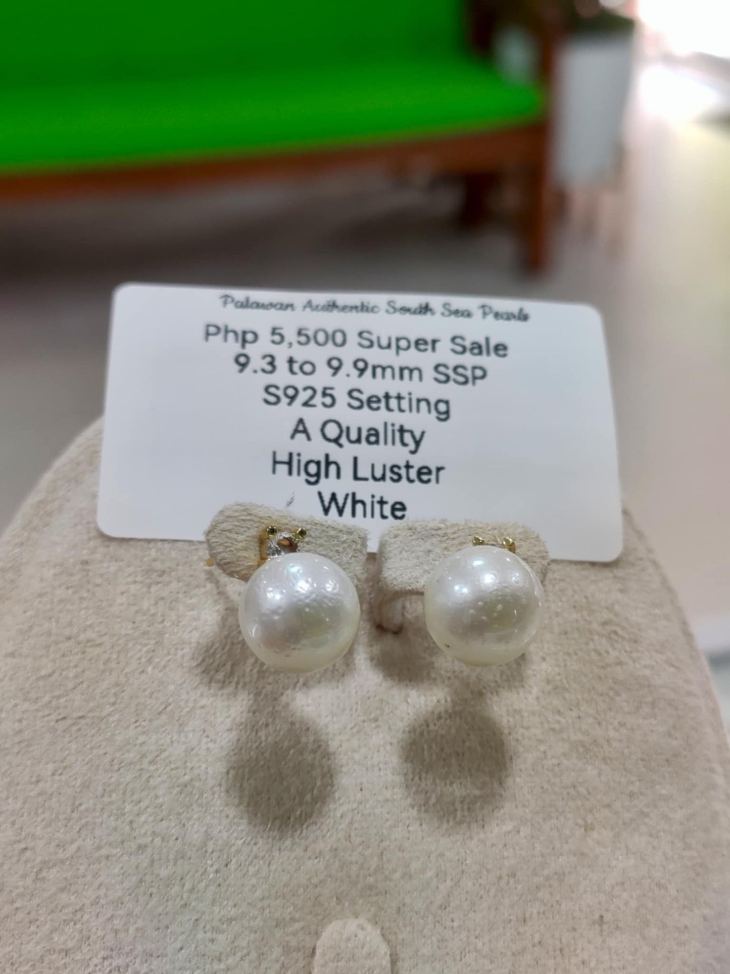 9.3mm to 9.9mm Authentic White South Sea Pearls in S925 Settings