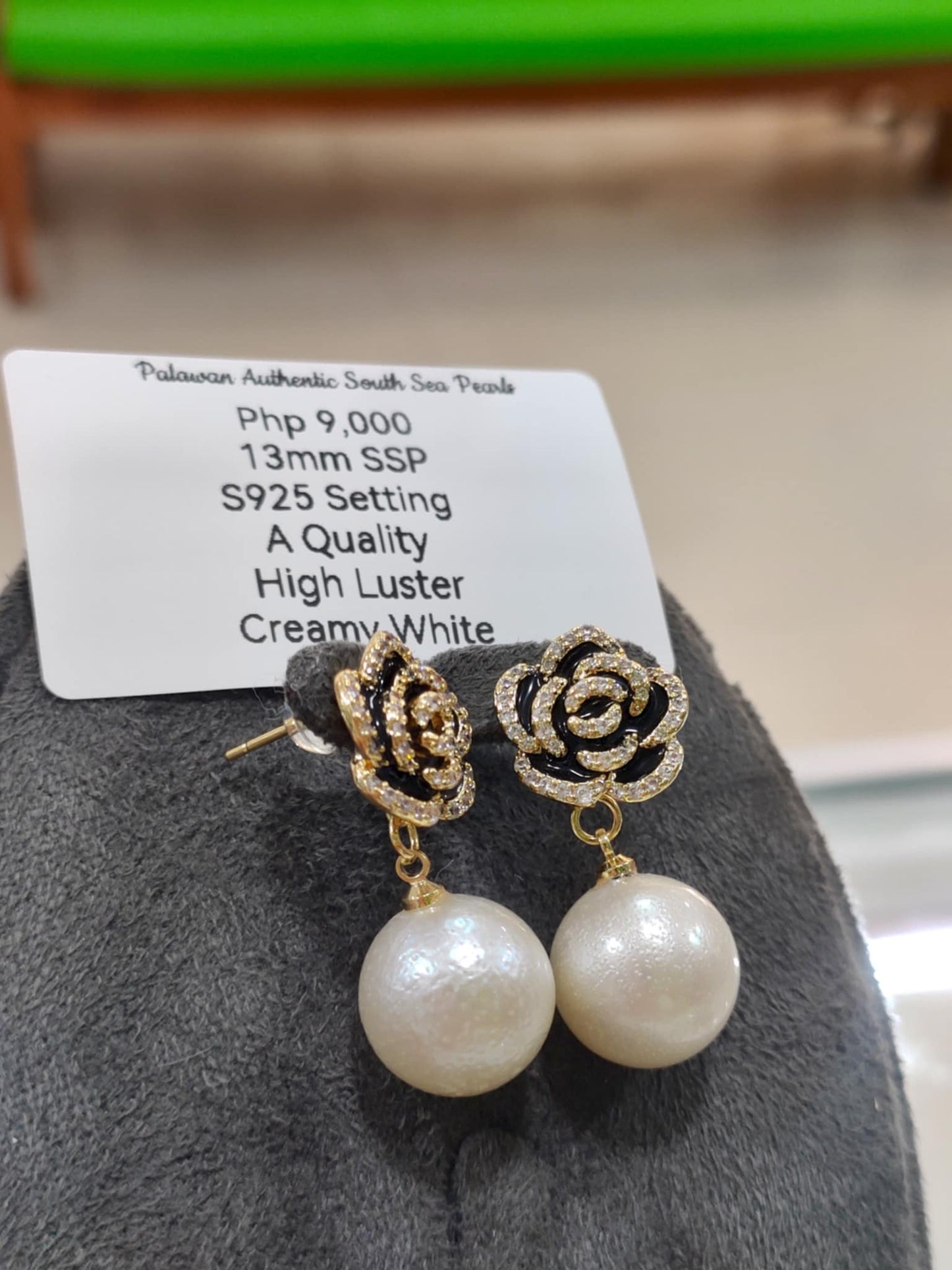 13mm Authentic Creamy White Color South Sea Pearls in S925 Settings