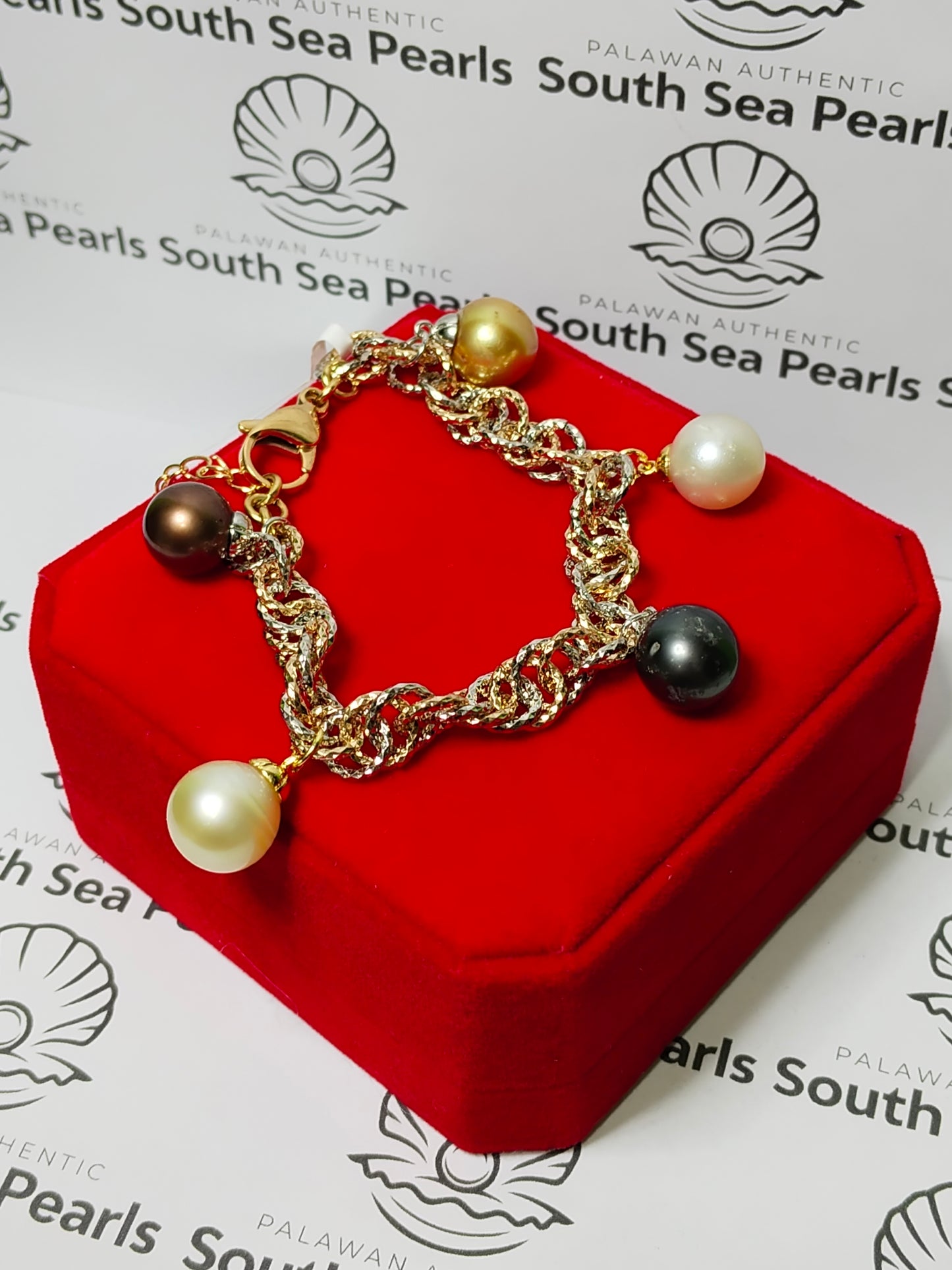 New Arrival! 11.4mm to 12.5mm Authentic Multi-Color South Sea Pearls Bracelets