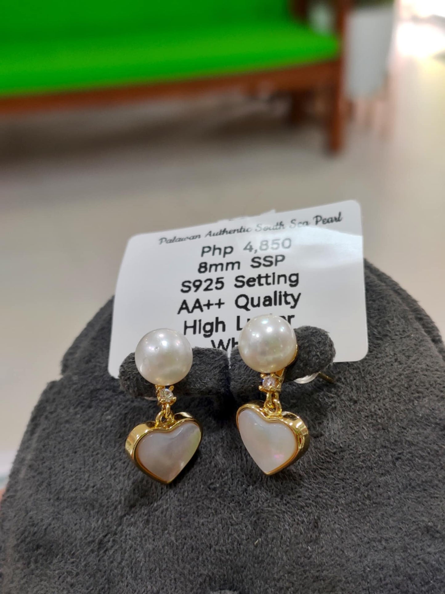 8mm Authentic White South Sea Pearls in S925 Settings