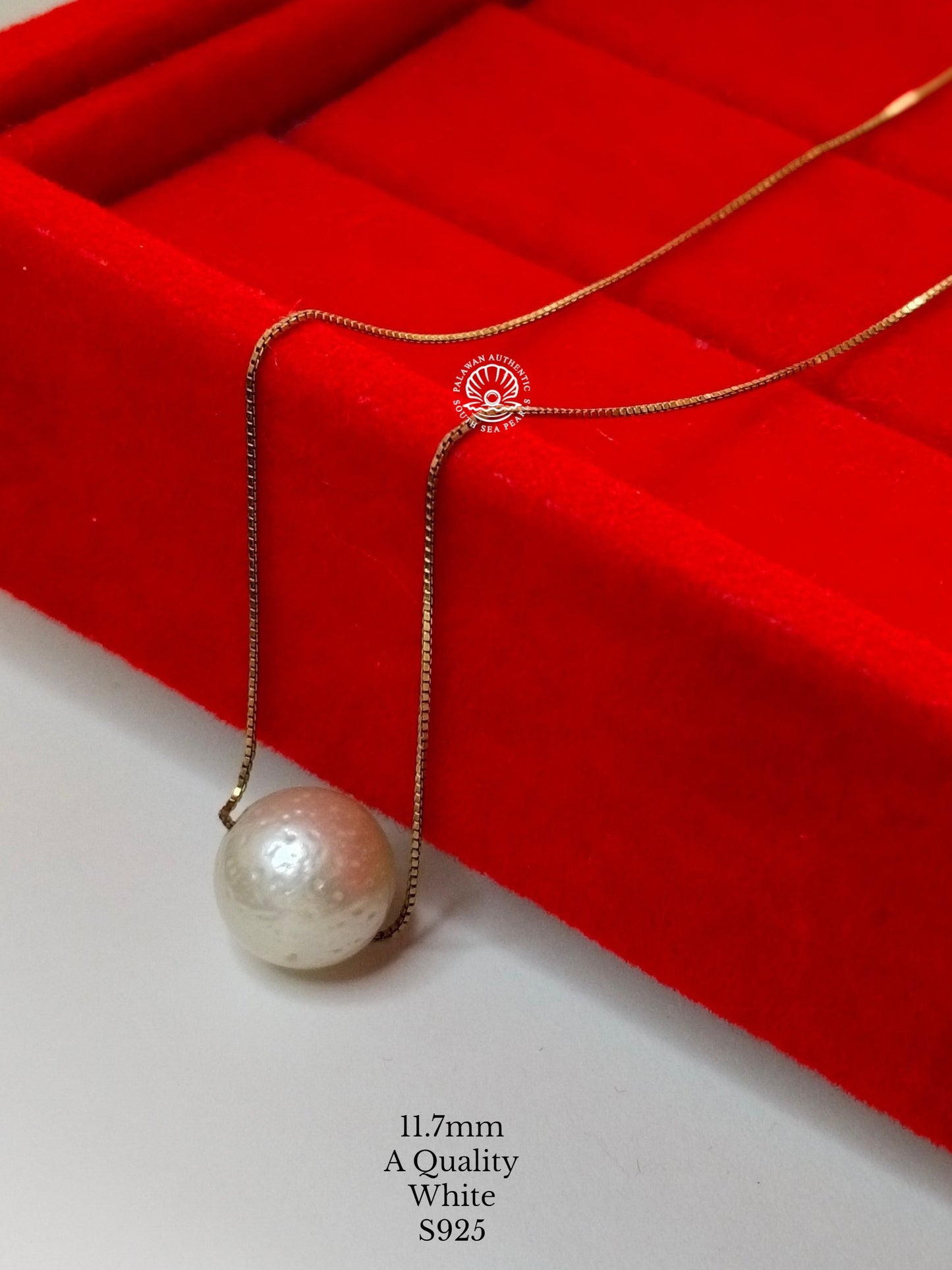11.7mm Palawan Authentic White Color South Sea Pearl Floating Necklace in S925