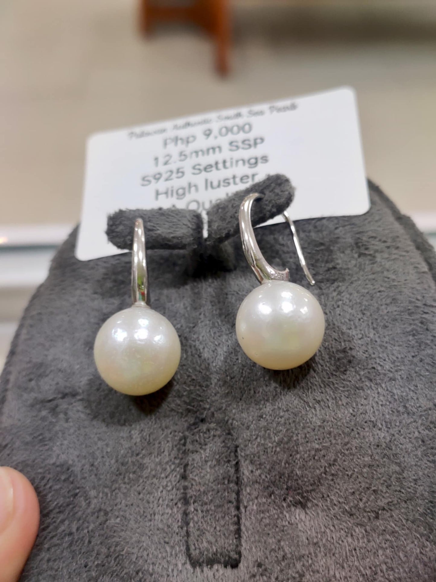 12.55mm Authentic White South Sea Pearls in 5 Micron Plated