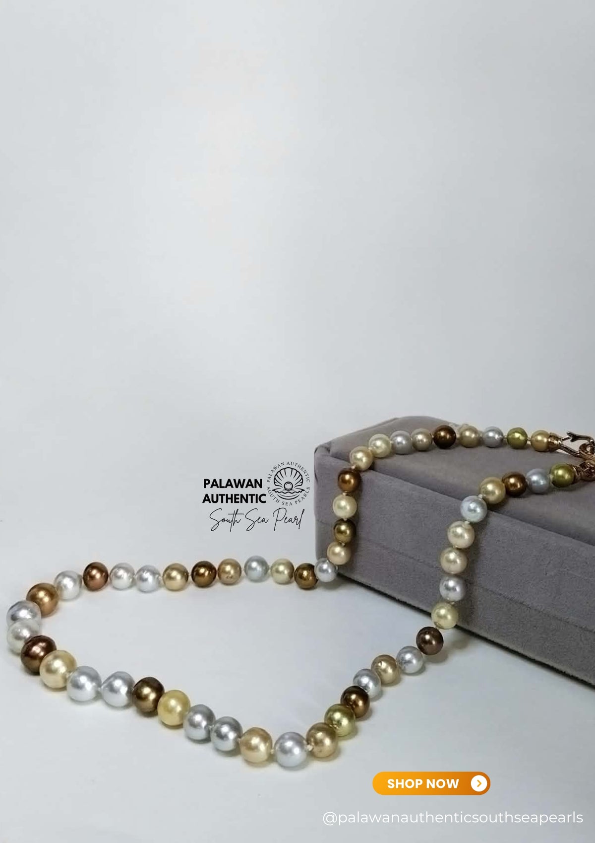 6.2mm to 9.3mm Palawan Authentic Multicolor South Sea Pearl Choker in 5 Micron Lock Settings