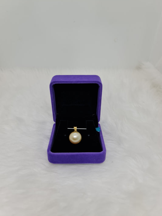 14mm Champagne South Sea Pearls Pendant mount in 14Karat Gold