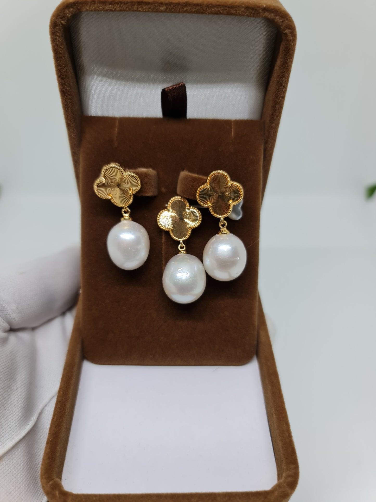 16mm White South Sea Pearls Set 2in1 Plated Big Pearls