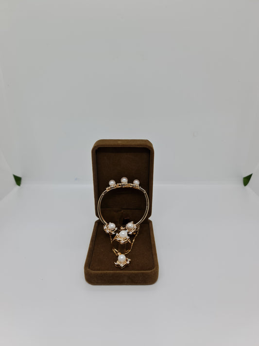 8mm White South Sea Pearls Set 4in1 Plated