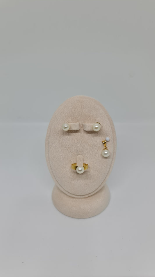 8mm to 8.5mm Cream South Sea Pearls Set 3in1 14K Gold Settings