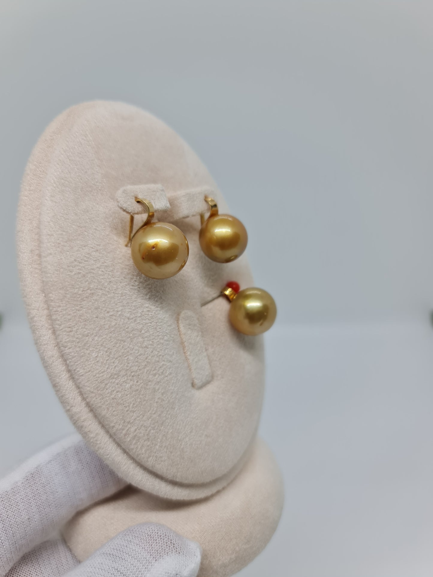 13mm to 13.7mm Golden South Sea Pearls Set in 14K Gold