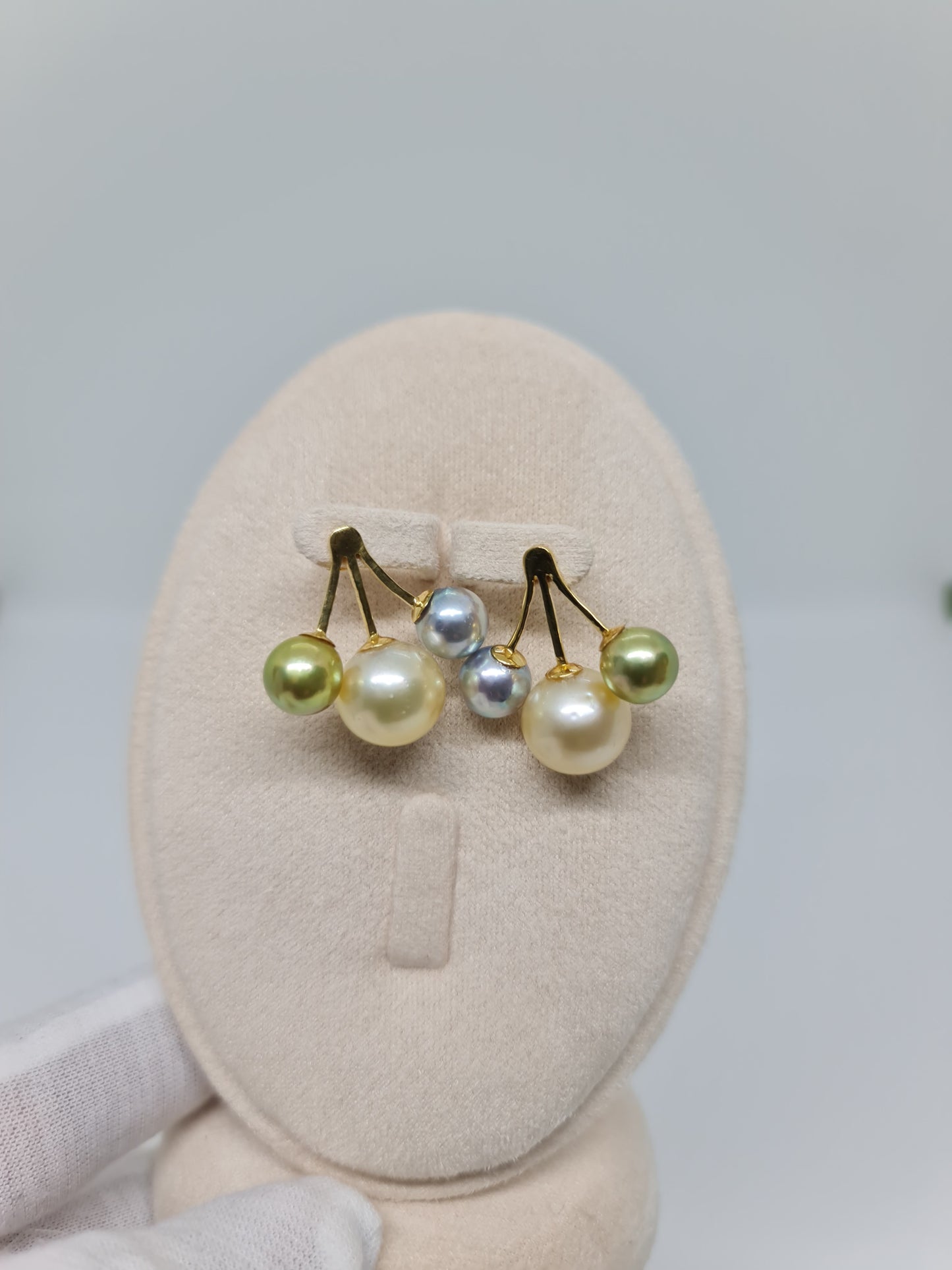 8.3mm to 12.4mm Multi Color South Sea Pearls Earrings in 14K Gold