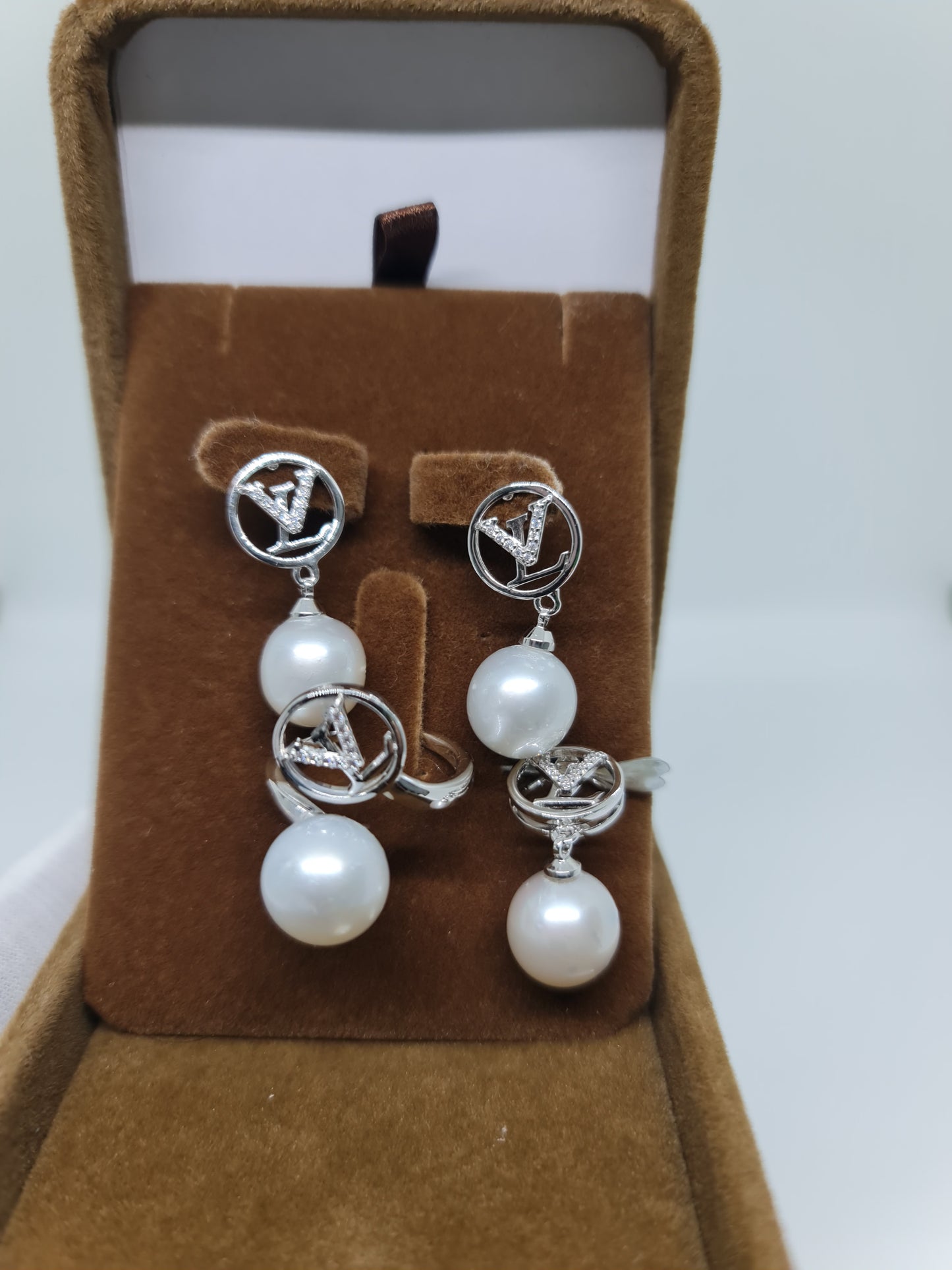 11.5mm to 12mm White South Sea Pearls Set in Plated Settings only