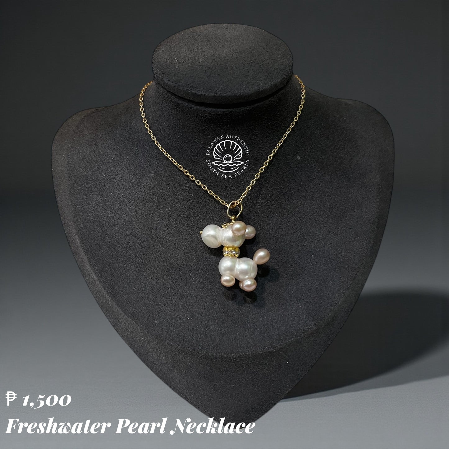 Freshwater Pearl Necklace Dog Pendant